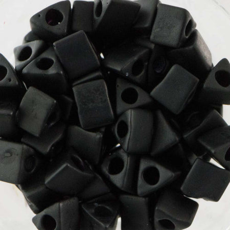 Matte Black Miyuki Triangle Seed Bead 5/0 7gm Tube STR5-401F-TB