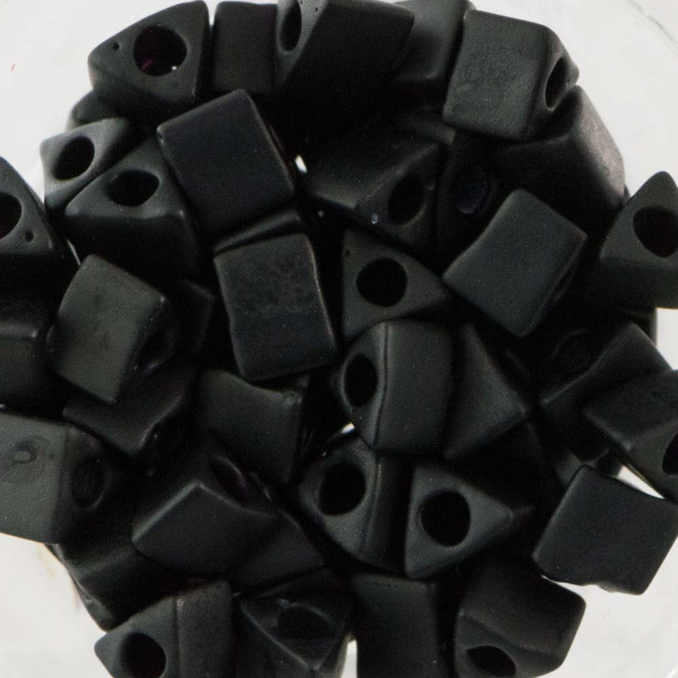 Matte Black Miyuki Triangle Seed Bead 5/0 7gm Tube STR5-401F-TB