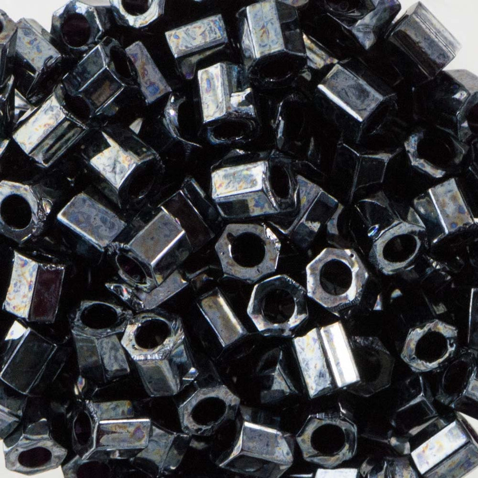 Gunmetal Miyuki Hex Cut Seed Bead 8/0 6.8gm Tube DBLC-0001-TB