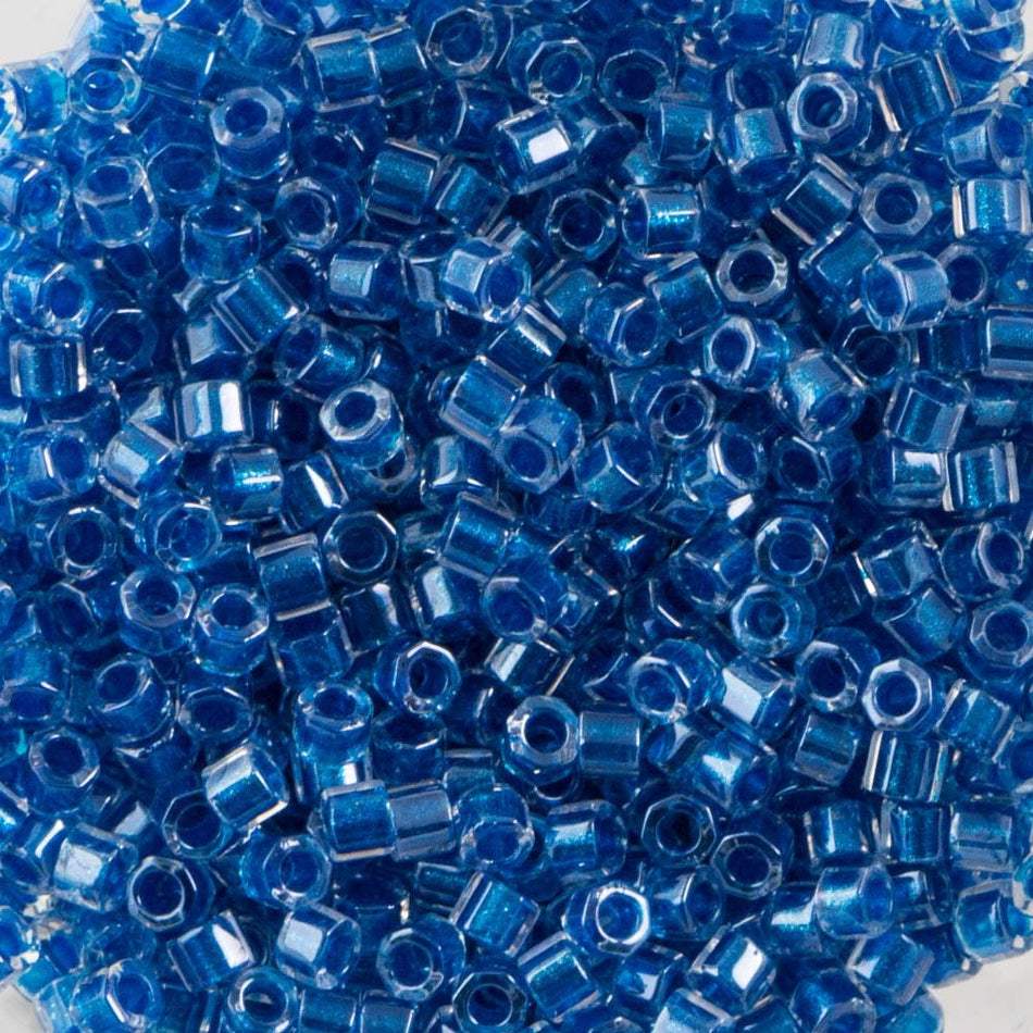 Sparkle Blue Crystal Miyuki Hex Cut Seed Bead 11/0 7.2gm Tube DBC0920-TB