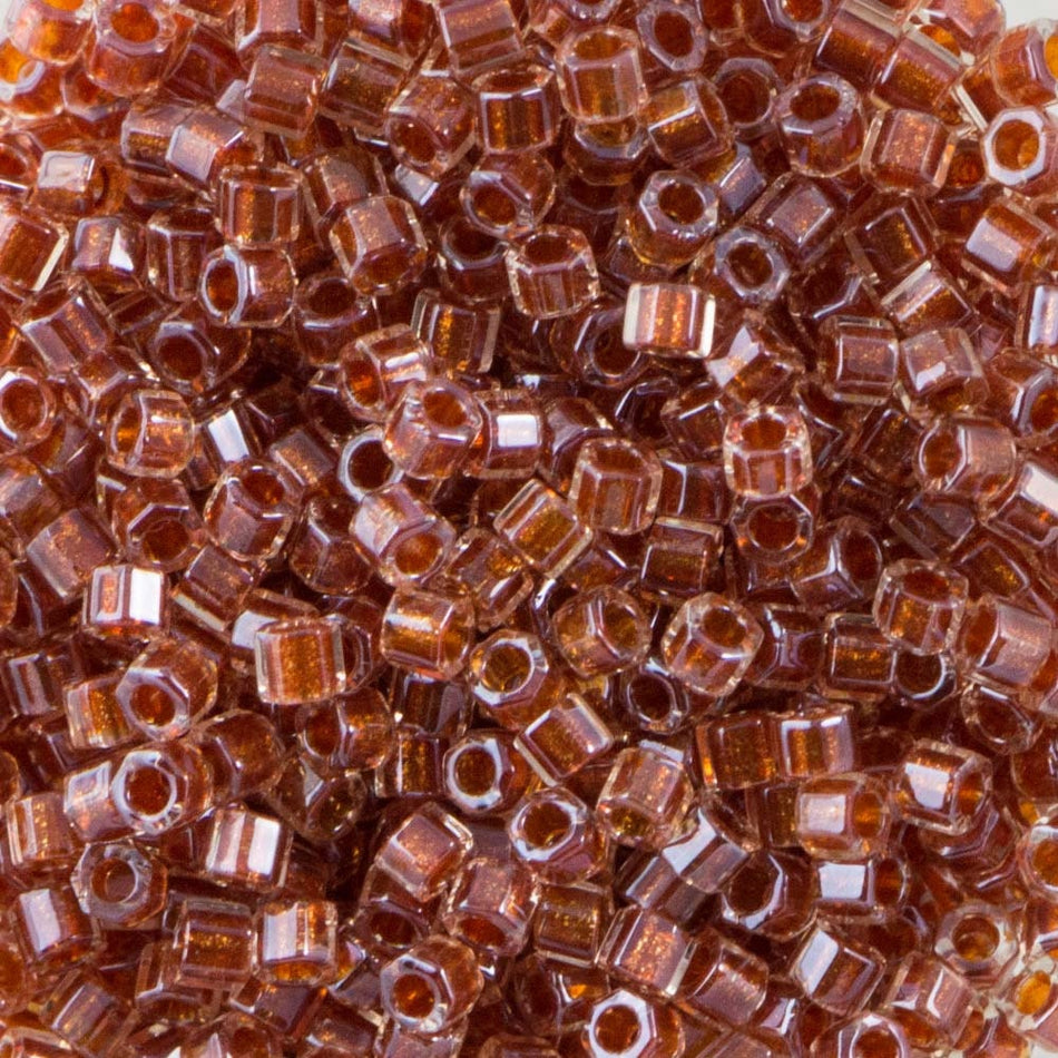 Sparkle Dark Amber Crystal Crystal Miyuki Hex Cut Seed Bead 11/0 7.2gm Tube DBC0915-TB