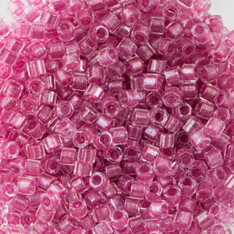 Rose Lined Crystal Crystal Miyuki Hex Cut Seed Bead 11/0 7.2gm Tube DBC0902-TB