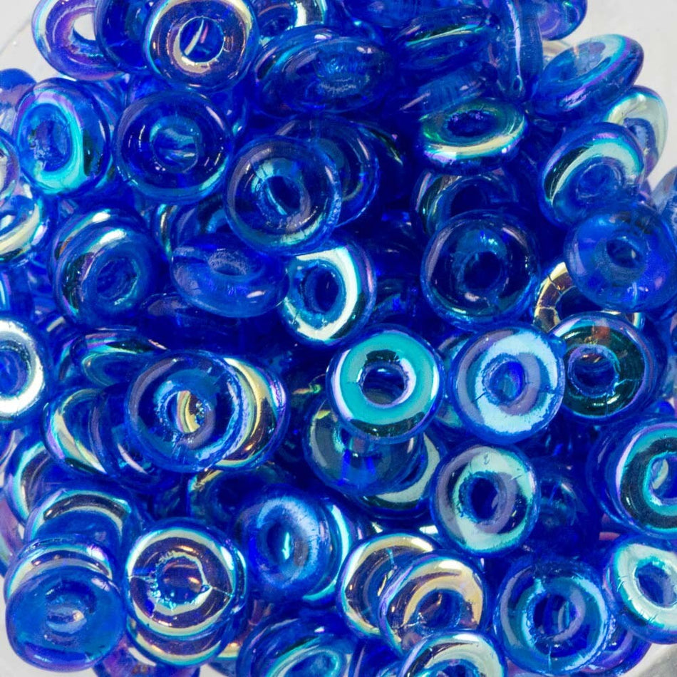 Sapphire AB Czech O Bead 3.8x1mm 8.1gm Tube OB2430070-28701-TB