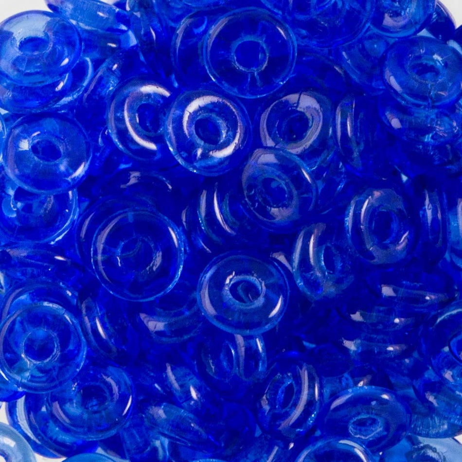 Sapphire Czech O Bead 3.8x1mm 8.1gm Tube OB2430050-TB