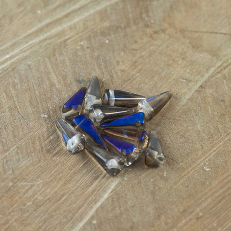 13x6mm Midnight Blue Crystal Czech Villa Glass Beads (12)