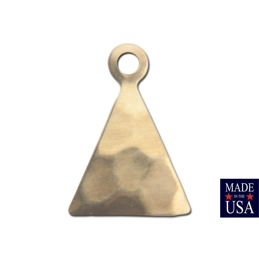 1 loop Hammered Small Raw Brass Triangle 12mmx9mm (16) mtl461A