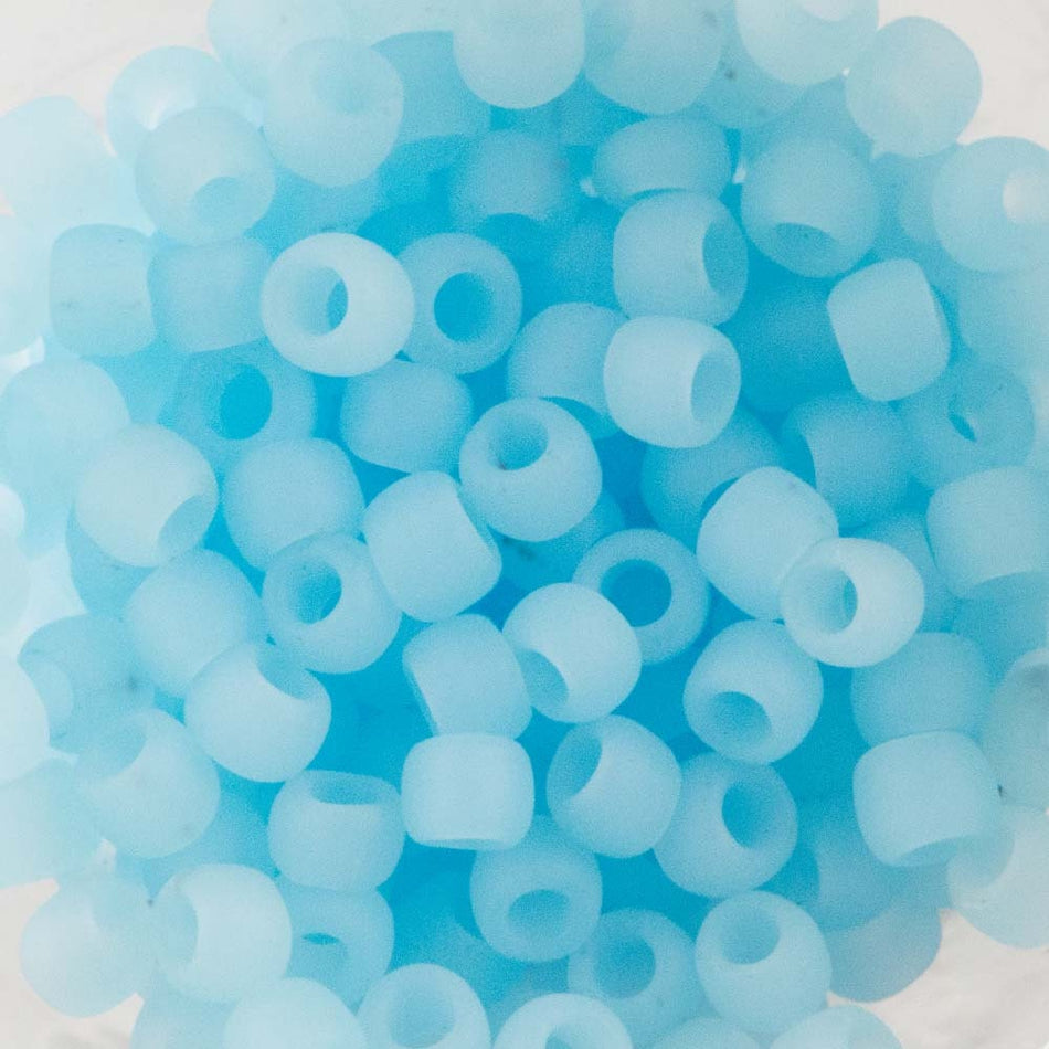 8/0 TOHO ROUND Ceylon Frosted Aqua Seed Bead (8g)