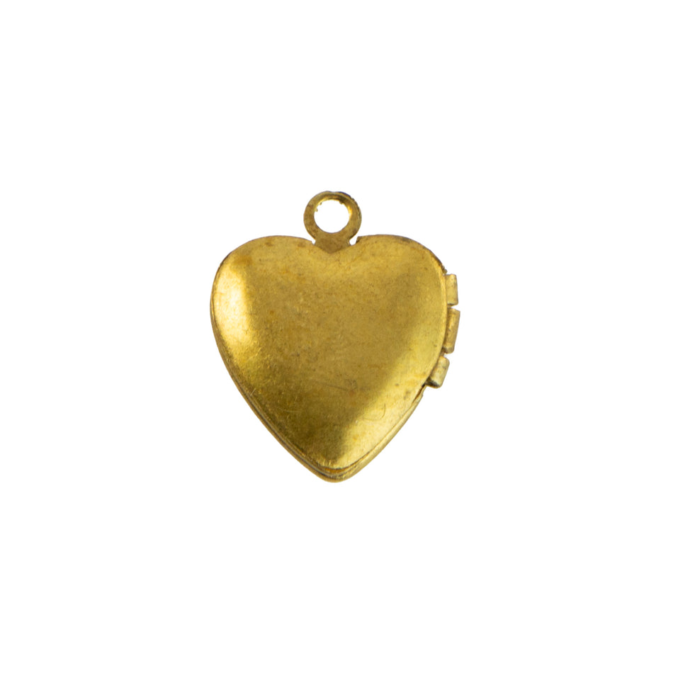 15x13mm Floral Raw Brass Heart Locket (4)
