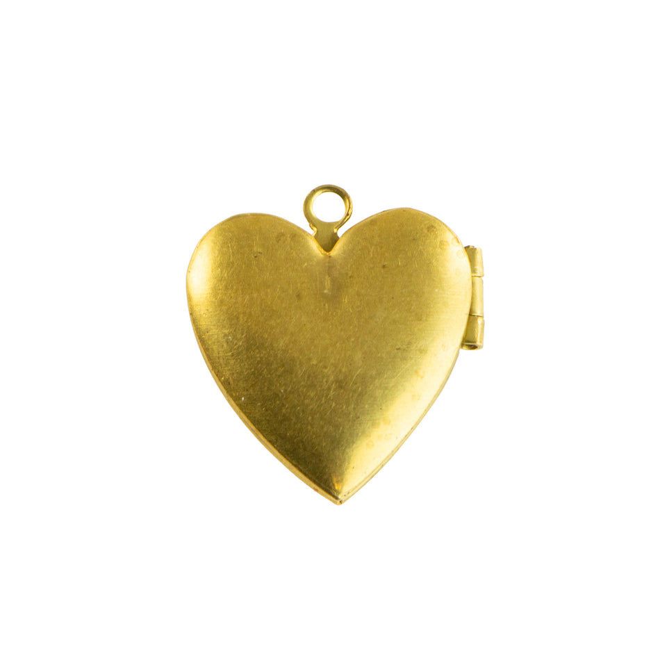 19x18mm Floral Raw Brass Heart Locket (4)