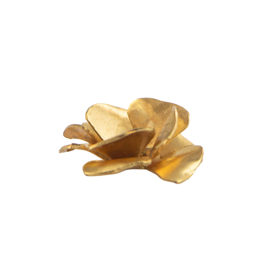 Raw Brass Double Layered Flower Findings Spacer or Bead Cap (2) mtl162