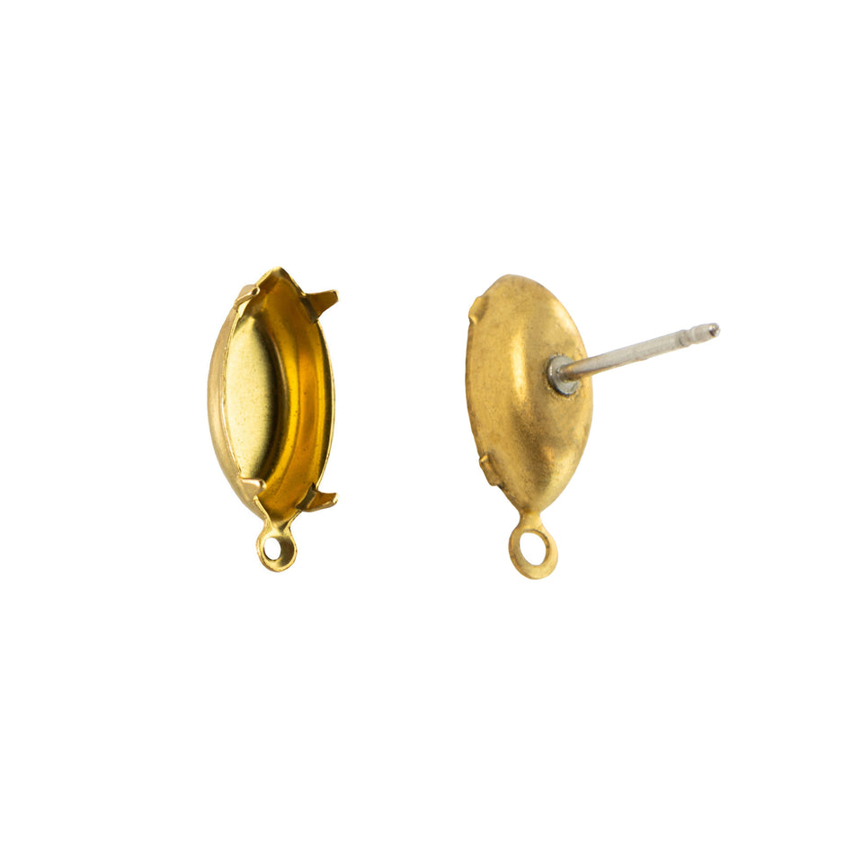 10x5mm Navette 1 Loop Closed Back Settings with Post (6)
