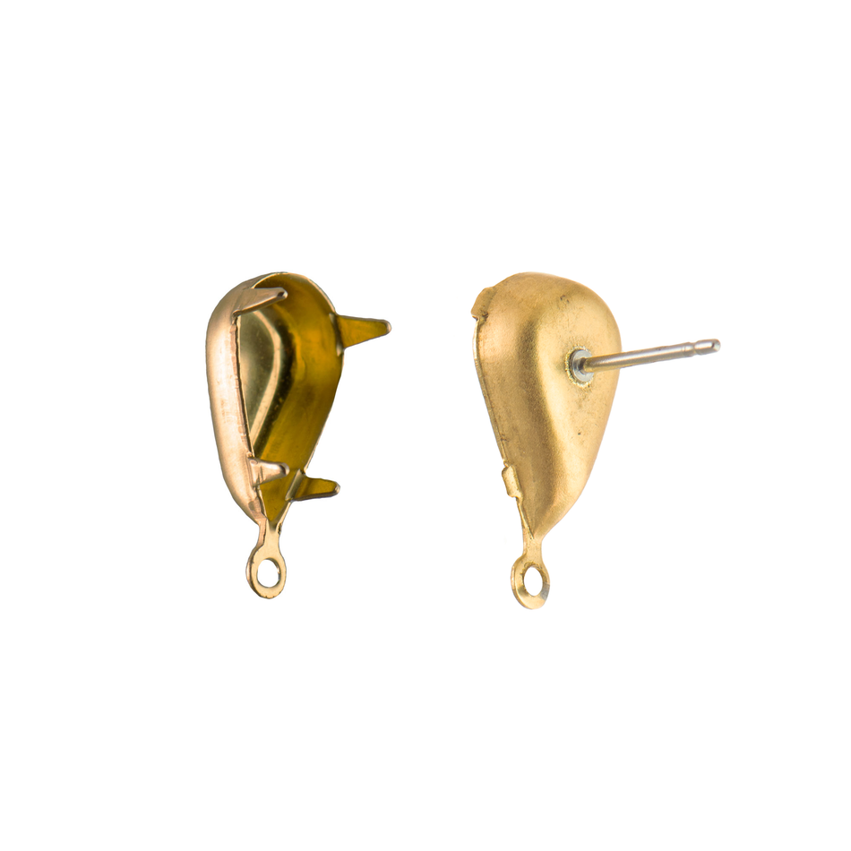 13x8mm Teardrop 1 Loop Closed Back Settings with Post (8)