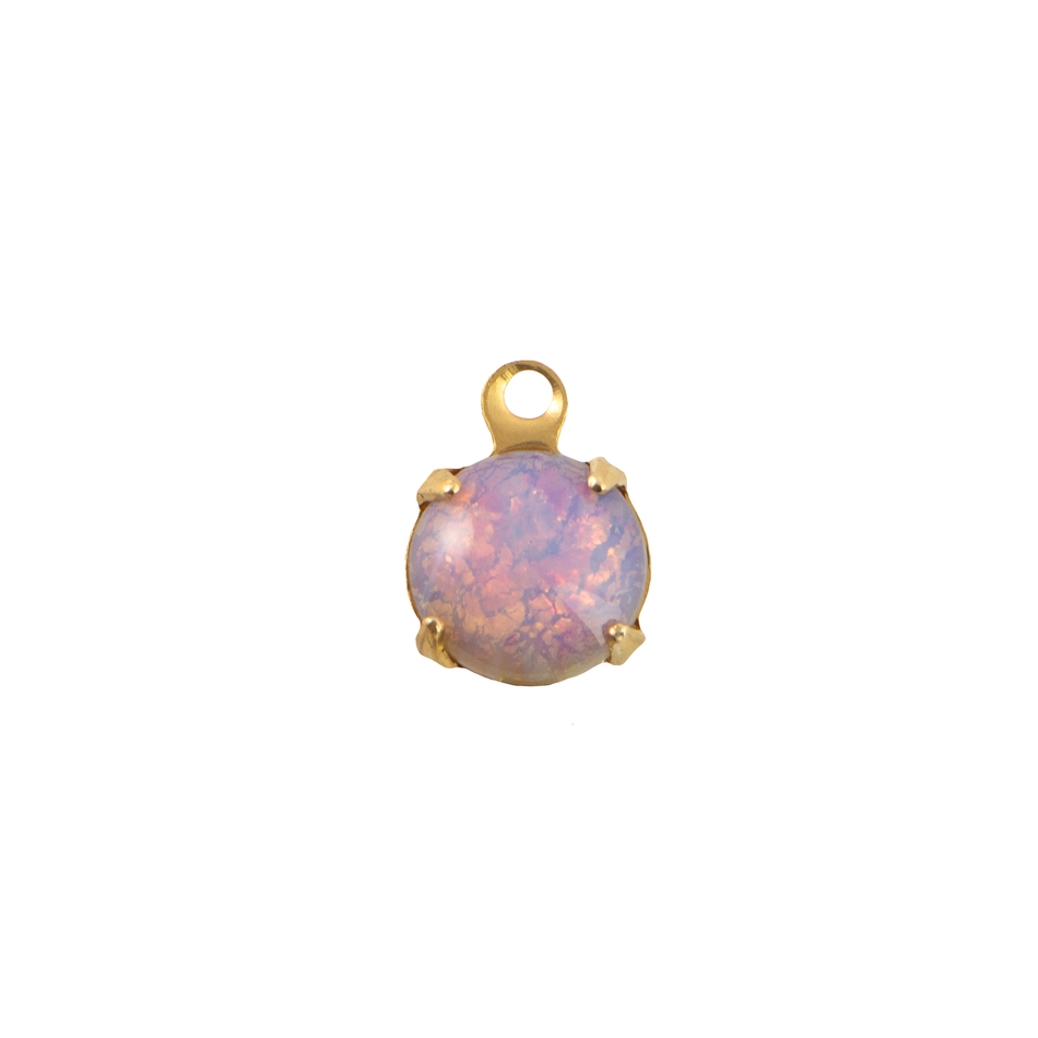 35ss Harlequin Opal Faceted Glass Round Stone in 1 Loop Setting