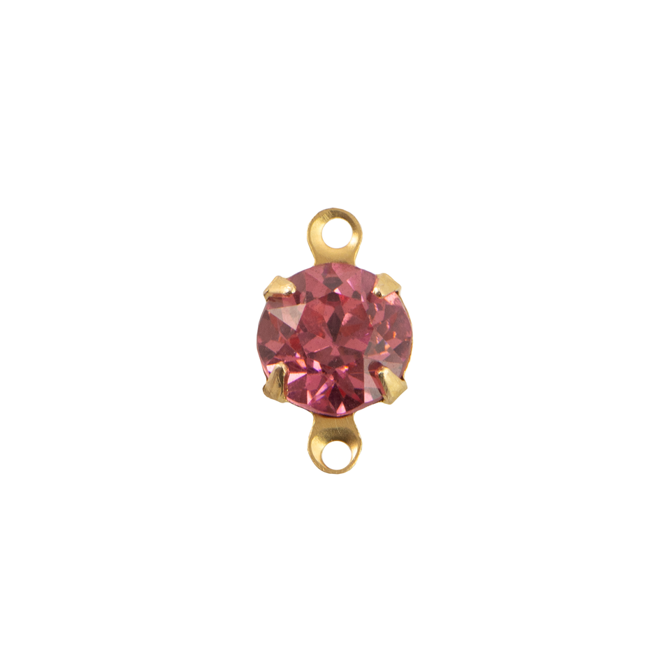 35ss Rose Faceted Glass Round Stone in 2 Loop Setting