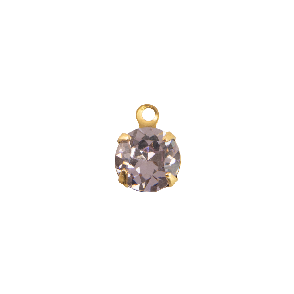 35ss Light Amethyst Faceted Glass Round Stone in 1 Loop Setting