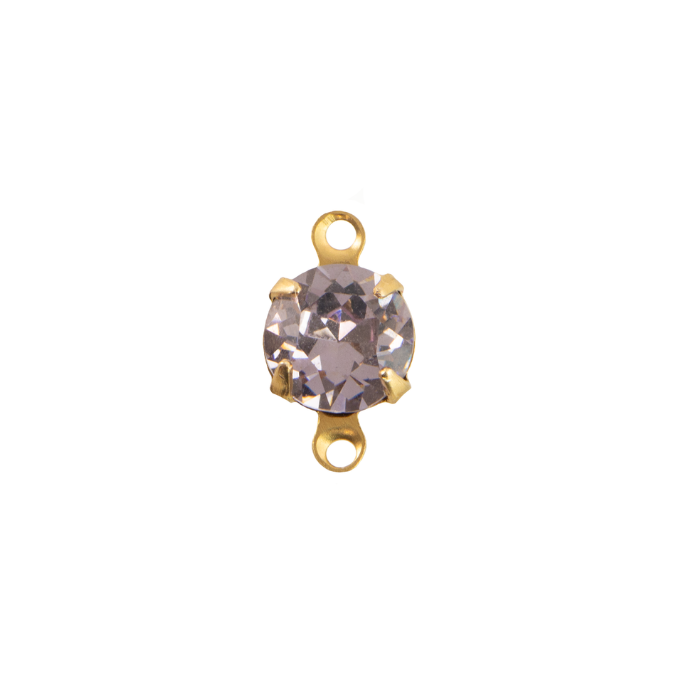 35ss Light Amethyst Faceted Glass Round Stone in 2 Loop Setting