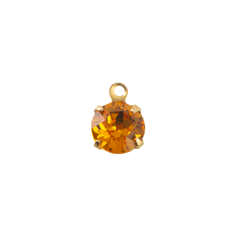 35ss Topaz Faceted Glass Round Stone in 1 Loop Setting