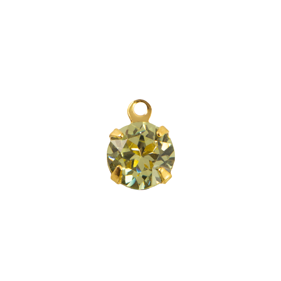 35ss Jonquil Faceted Glass Round Stone in 1 Loop Setting
