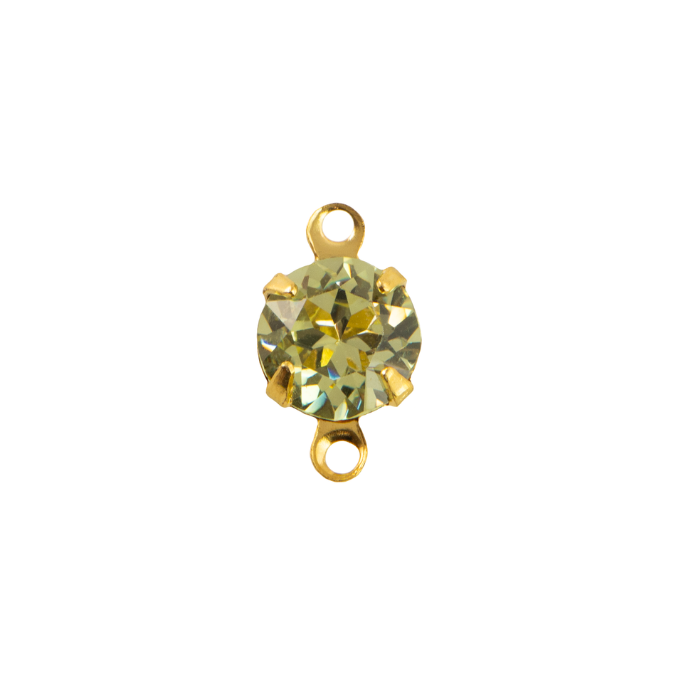35ss Jonquil Faceted Glass Round Stone in 2 Loop Setting